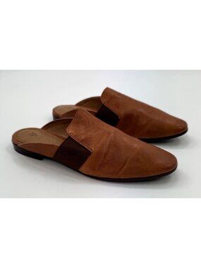 Frye Terri Gore Womens Brown Distressed Leather Slip-On Mule Shoes - Size 7M